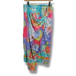 George Georgio women's vintage watercolor floral side tie skirt - size 12